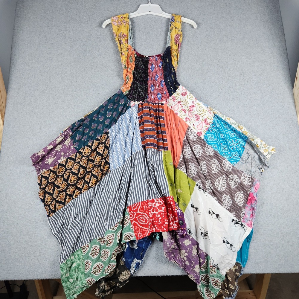 Jessica Taylor Handkerchief Patchwork Dress Womens OS Multicolor Asymmetrical